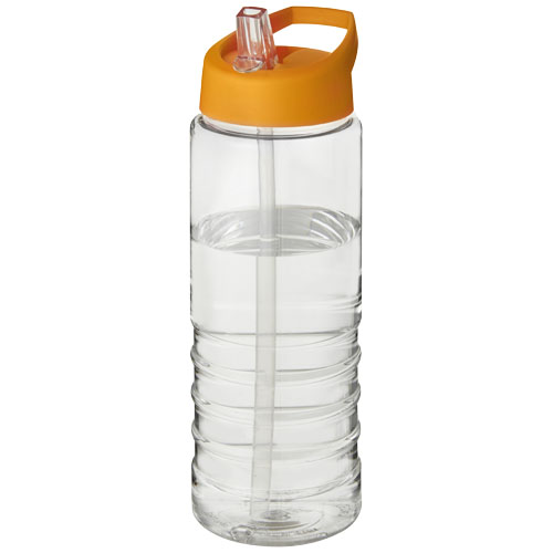 H2O Treble 750 ml Spout Lid Sport Bottle - Transparent, Orange