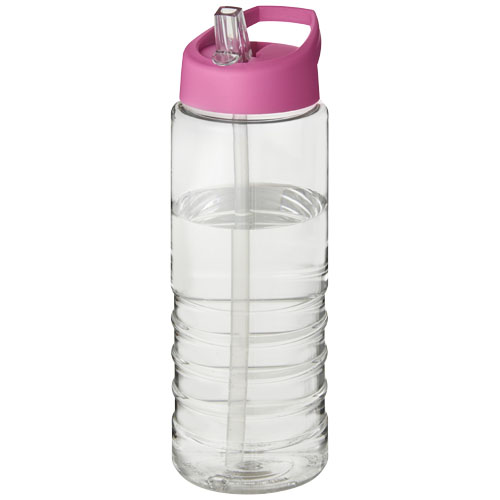 H2O Treble 750 ml Spout Lid Sport Bottle - Transparent, Pink