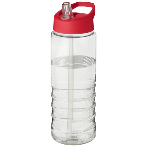 H2O Treble 750 ml Spout Lid Sport Bottle - Transparent, Red