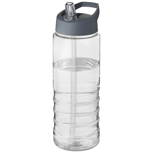 H2O Treble 750 ml Spout Lid Sport Bottle - Transparent, Storm Grey