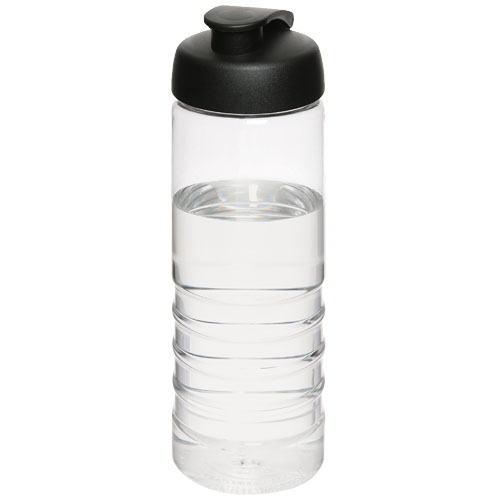 H2O Treble 750 ml Flip Lid Sport Bottle - Transparent, Black