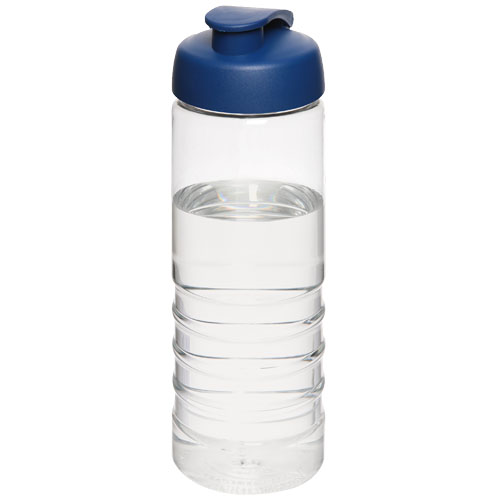 H2O Treble 750 ml Flip Lid Sport Bottle - Transparent, Blue