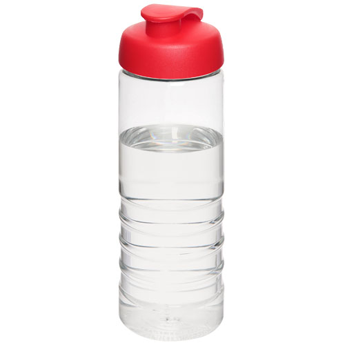 H2O Treble 750 ml Flip Lid Sport Bottle - Transparent, Red