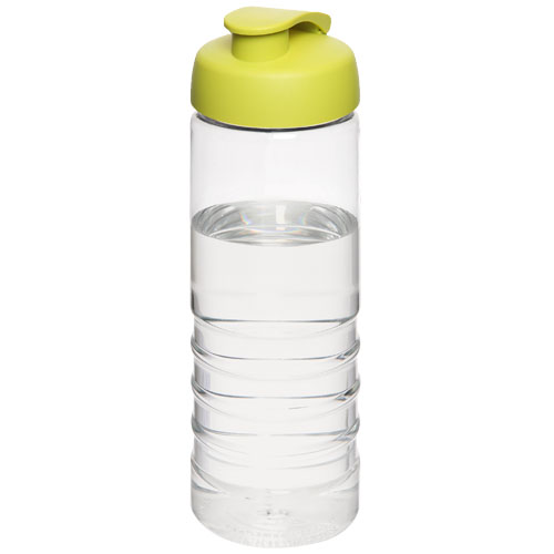 H2O Treble 750 ml Flip Lid Sport Bottle - Transparent, Lime
