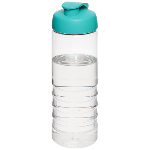 H2O Treble 750 ml Flip Lid Sport Bottle - Transparent, Aqua Blue