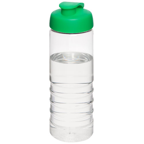 H2O Treble 750 ml Flip Lid Sport Bottle - Transparent, Green