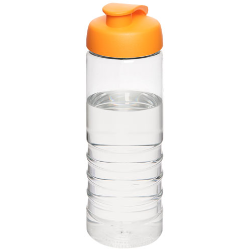 H2O Treble 750 ml Flip Lid Sport Bottle - Transparent, Orange