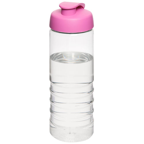 H2O Treble 750 ml Flip Lid Sport Bottle - Transparent, Pink