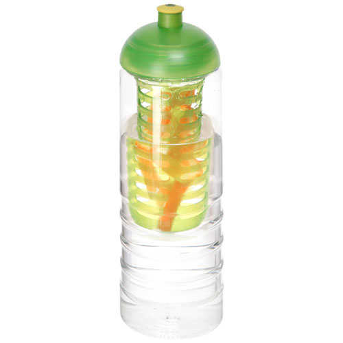 H2O Treble 750 ml Dome Lid Bottle & Infuser - Transparent, Lime