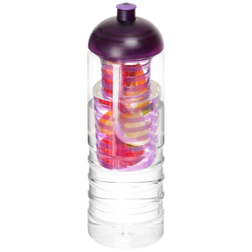 H2O Treble 750 ml Dome Lid Bottle & Infuser - Transparent, Purple