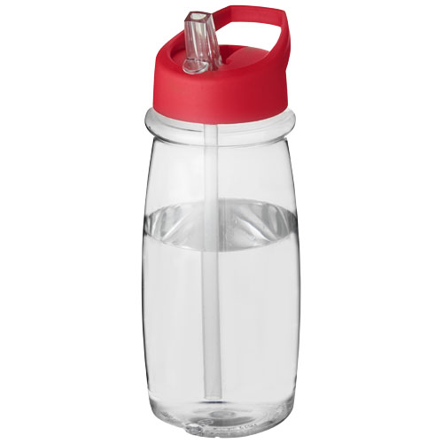 H2O Pulse 600 ml Spout Lid Sport Bottle - Transparent, Red