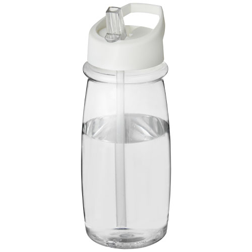 H2O Pulse 600 ml Spout Lid Sport Bottle - Transparent, White