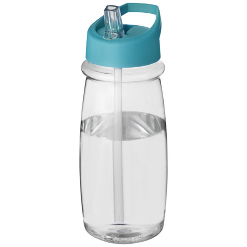 H2O Pulse 600 ml Spout Lid Sport Bottle - Transparent, Aqua Blue