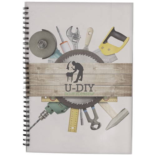 Desk-Mate® Wire-O A4 Notebook Pp Cover - White, Black