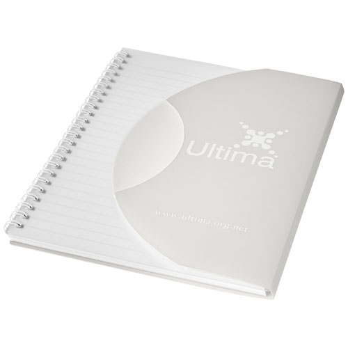 Curve A6 Notebook - Frosted Clear, White