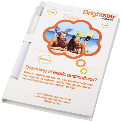 Essential Conference Pack A6 Notepad And Pen - White, Transparent Clear