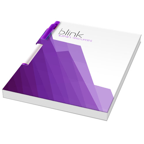Essential Conference Pack A6 Notepad And Pen - White, Purple