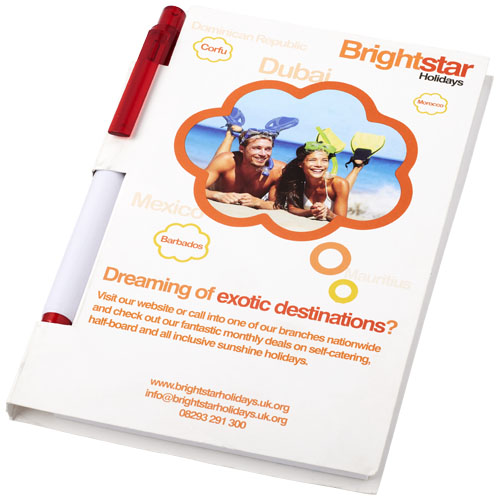 Essential Conference Pack A6 Notepad And Pen - White, Red