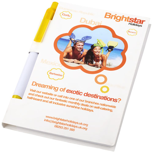 Essential Conference Pack A6 Notepad And Pen - White, Yellow