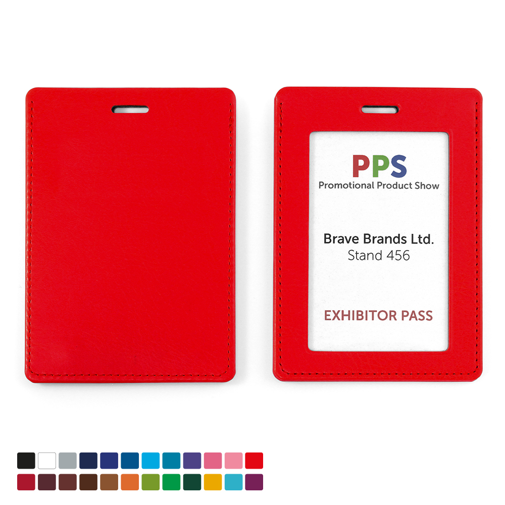 Belluno Colours PU Portrait ID Card Holder For A Lanyard Or Clip
