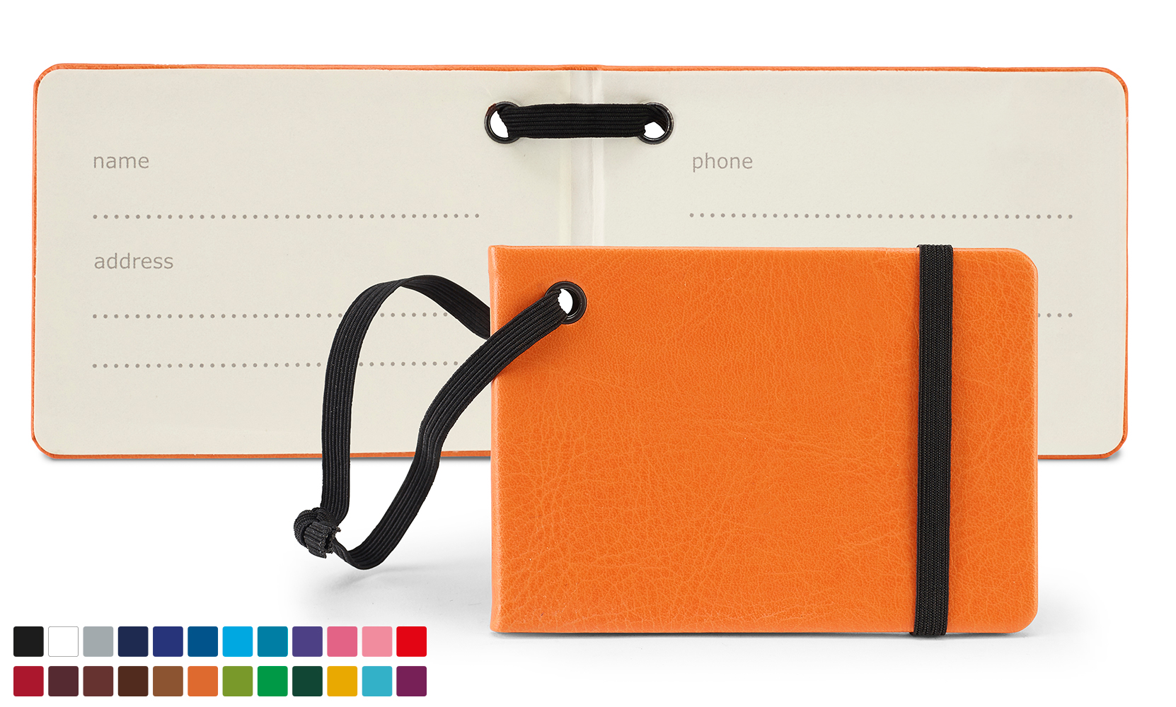 Notebook Style Luggage Tag With Elastic Strap