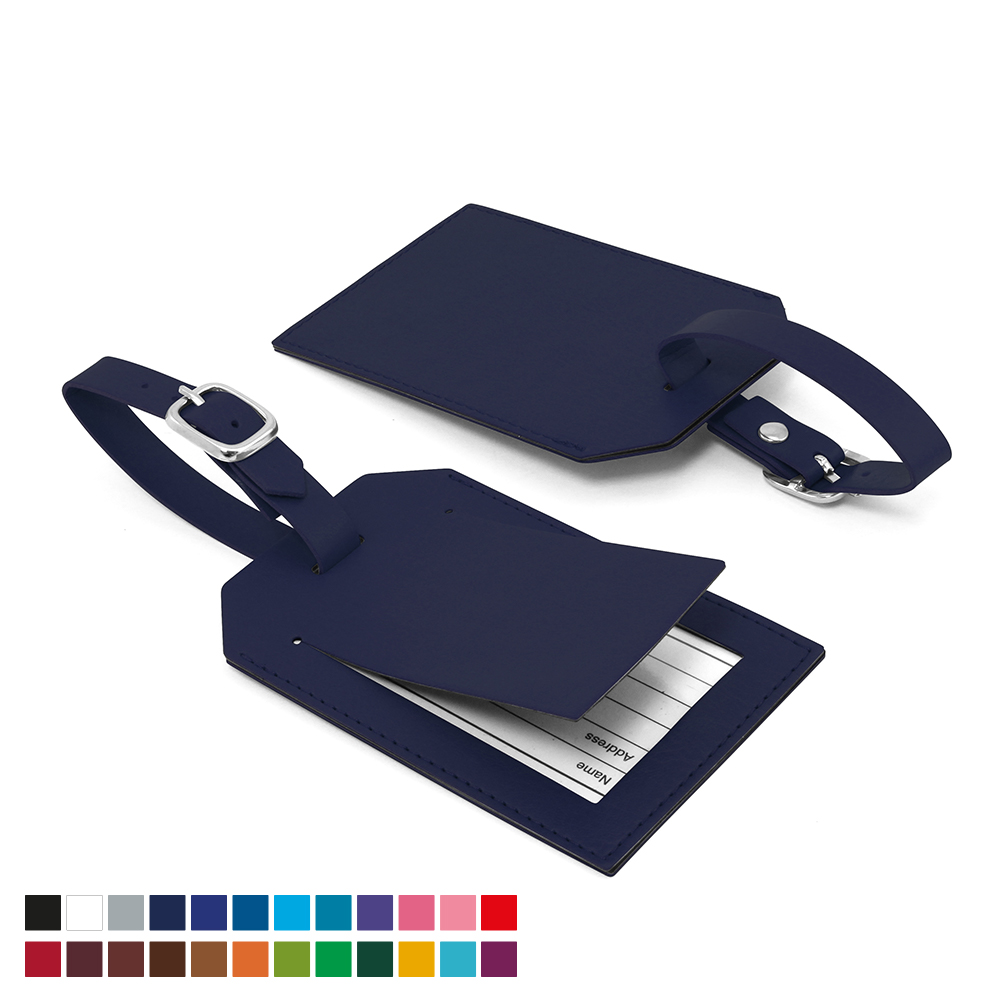 Belluno PU Rectangle Luggage Tag With Security Flap