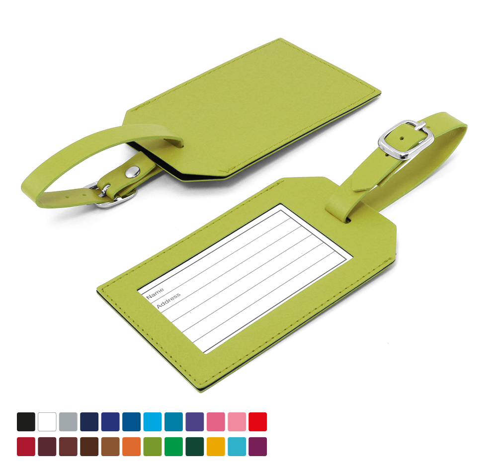 Belluno PU Rectangle Luggage Tag With Window & Printed Address Card