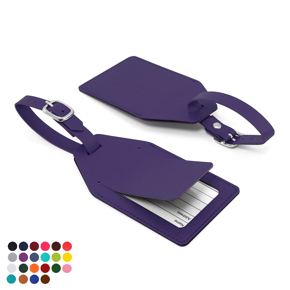 Belluno PU Angled Luggage Tag With Security Flap