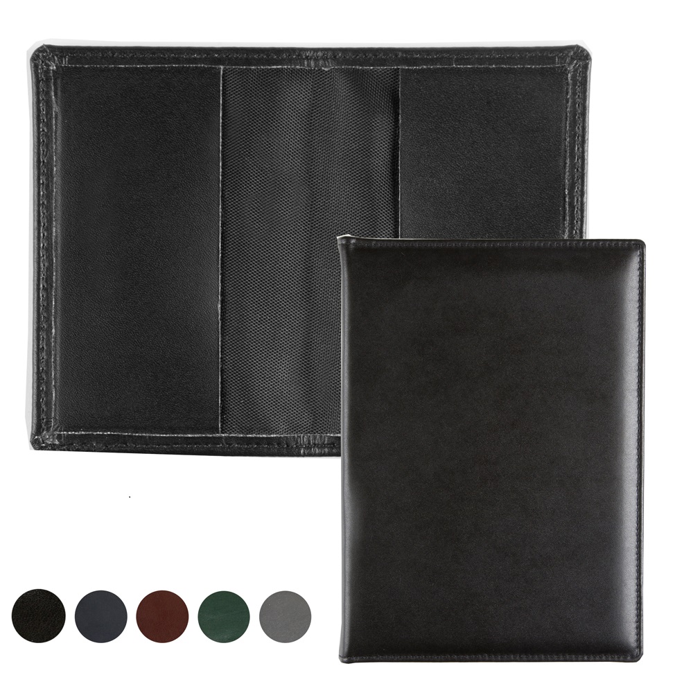 Hampton Leather Card Case With Two Raw Cut Leather Pockets