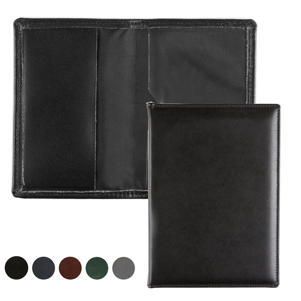 Hampton Leather Card Case With One Clear Pocket & One Leather Pocket