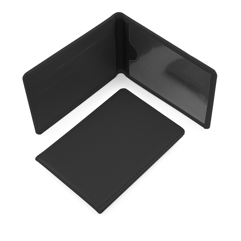 Season Ticket Or ID Card Case In Black Vegan Belluno Pu