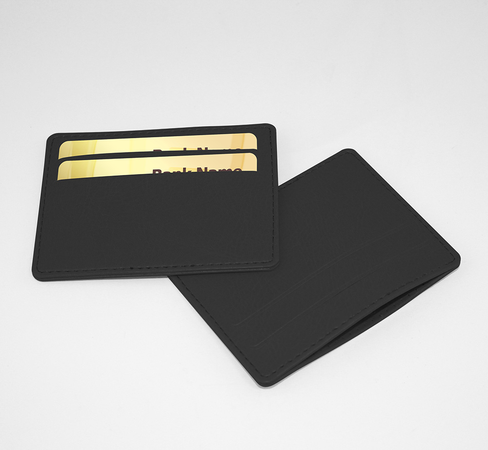Deluxe Slimline Credit Card Case In Black Belluno