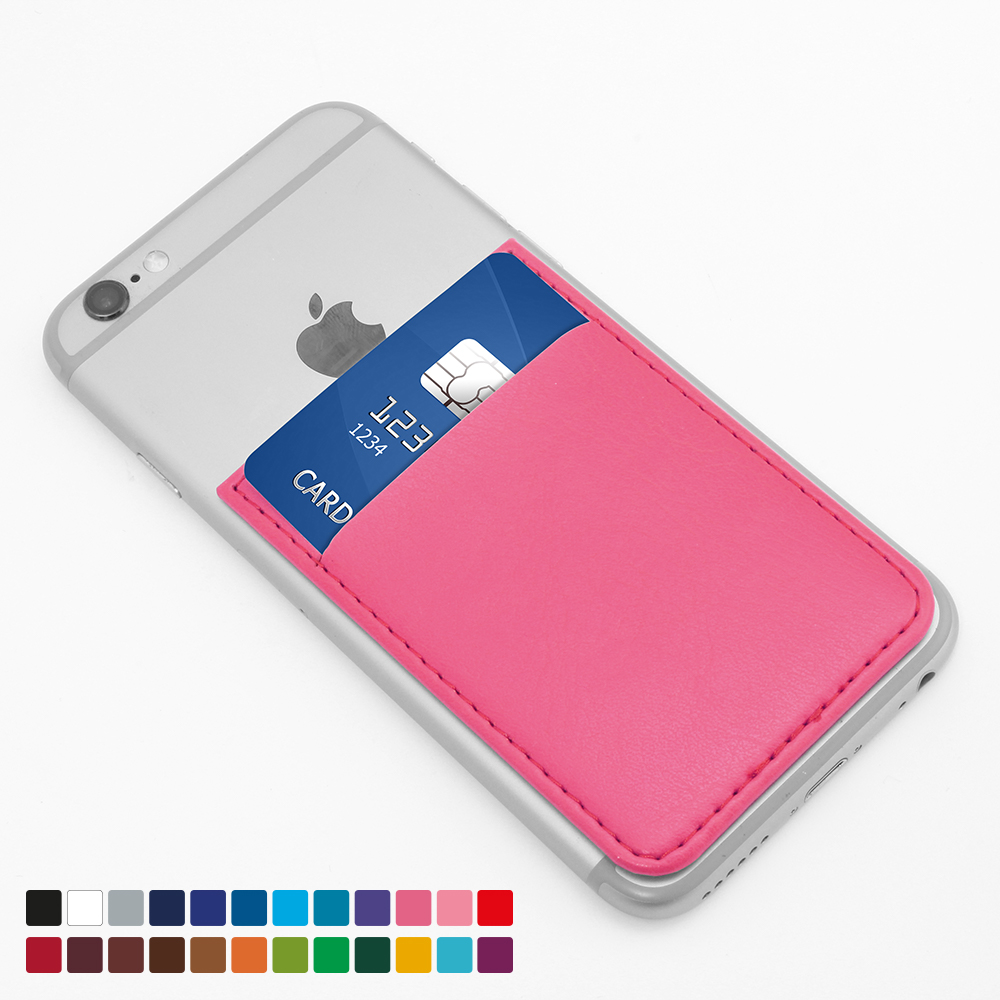 Belluno Coloured PU Card Case With One Card Slot, To Stick To Back Of Mobile Phone