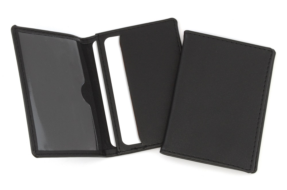 Hampton Leather Oyster Travel Card Case, One Clear One SolID Pocket