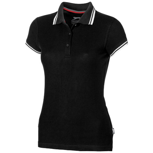 Slazenger Deuce Short Sleeve Women'S Polo With Tipping - Black
