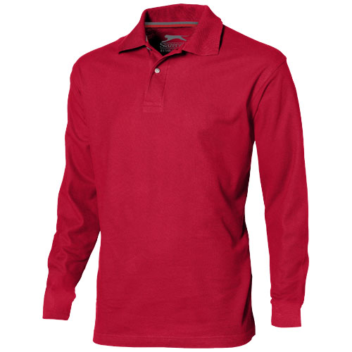Slazenger Point Long Sleeve Men'S Polo - Red