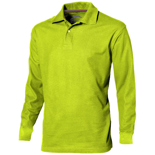 Slazenger Point Long Sleeve Men'S Polo - Apple Green