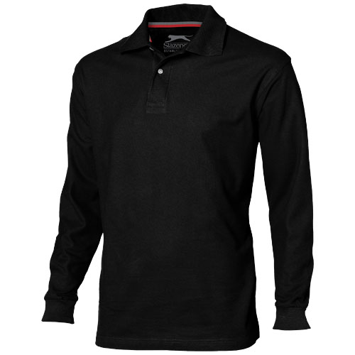 Slazenger Point Long Sleeve Men'S Polo - Black