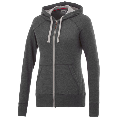 Slazenger Groundie Full Zip Ladies Hoodie - Heather Smoke