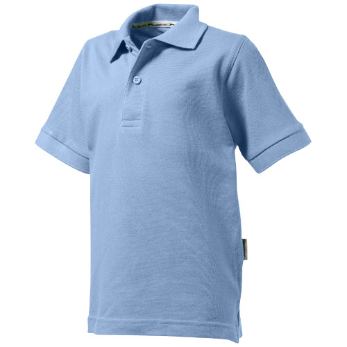 Slazenger Forehand Short Sleeve Kids Polo - Light Blue