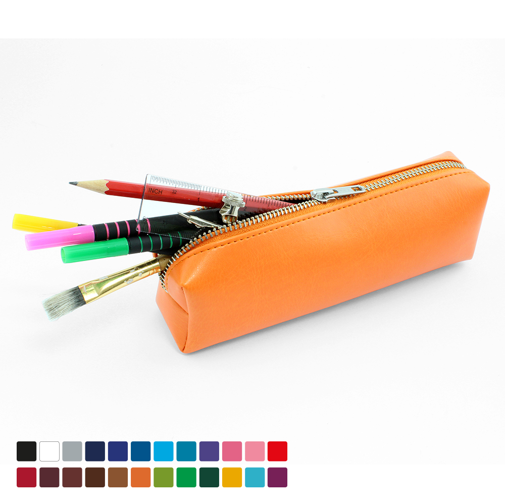 Tubular Pencil Or Cosmetics Case In Soft Touch Belluno PU