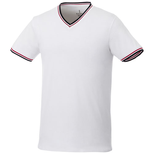 Elbert Short Sleeve Men'S Pique T-Shirt - White, Navy, Red