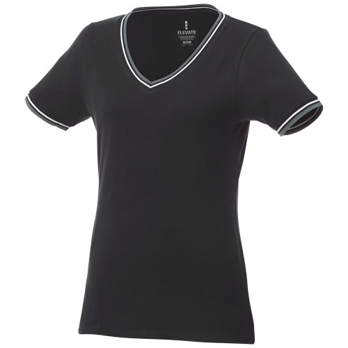 Elbert Short Sleeve Women'S Pique T-Shirt - Black, Grey Melange, White