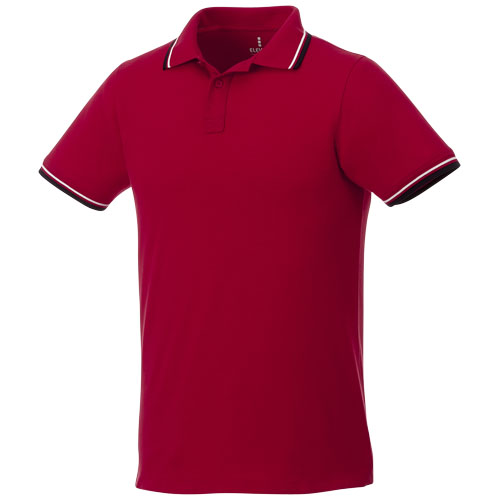 Fairfield Short Sleeve Men'S Polo With Tipping - Red, Navy, White