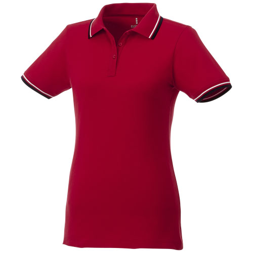 Fairfield Short Sleeve Women'S Polo With Tipping - Red, Navy, White