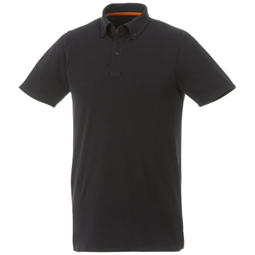 Atkinson Short Sleeve Button-Down Men'S Polo - Black