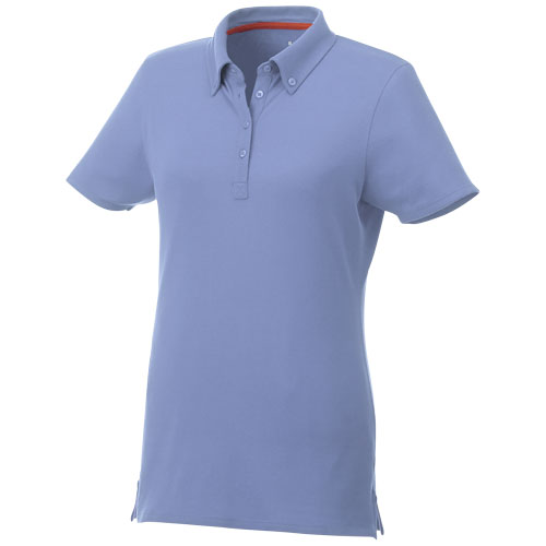 Atkinson Short Sleeve Button-Down Women'S Polo - Light Blue