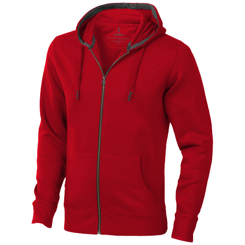 Arora Hooded Full Zip Sweater - Red