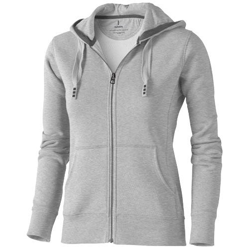 Arora Hooded Full Zip Ladies Sweater - Grey Melange