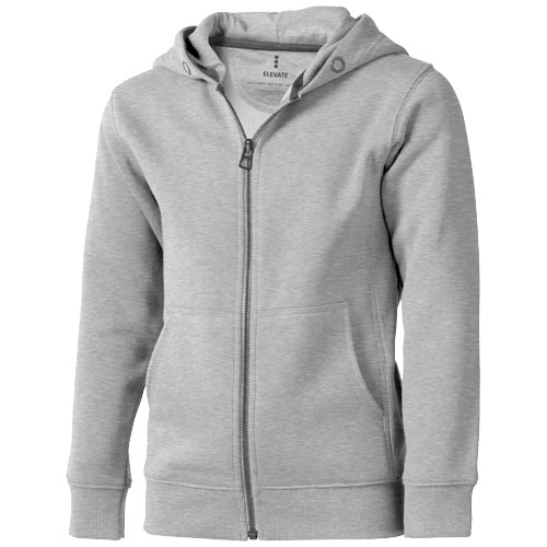 Arora Hooded Full Zip Kids Sweater - Grey Melange